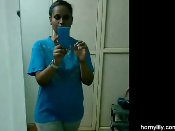 Desi College Girl Changing Her Sports Wear After Gym Homemade